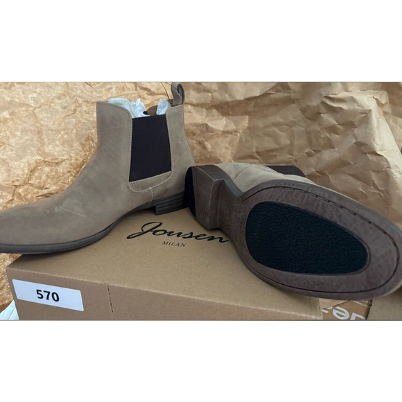 Jousen Men's Suede Chelsea Boots•Size 10 Mushroom•New W/Box - Picture 8 of 9